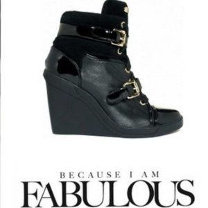 Michael Kors “Ariana Grande* Skid Suede and Leather Wedge Sneaker size 11